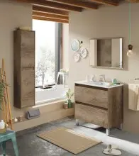 Badezimmer-Set >DAKOTA< in Nordik - 80x80x45 (BxHxT)