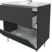 Badezimmer-Set >LOTTO< in Anthrazit-Grau/Eiche - 80x80x45 (BxHxT)