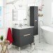 Badezimmer-Set >LOTTO< in Anthrazit-Grau/Eiche - 80x80x45 (BxHxT)