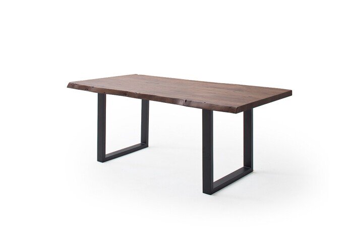 Baumkantentisch >Calabria< in Akazie walnuss/anthrazit - 200x79,5x100 (BxHxT)
