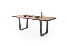 Baumkantentisch >Calabria< in Akazie natur / antik - 200x79,5x100 (BxHxT)