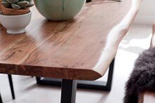 Baumkantentisch >Calabria< in Akazie natur / antik - 220x79,5x100 (BxHxT)