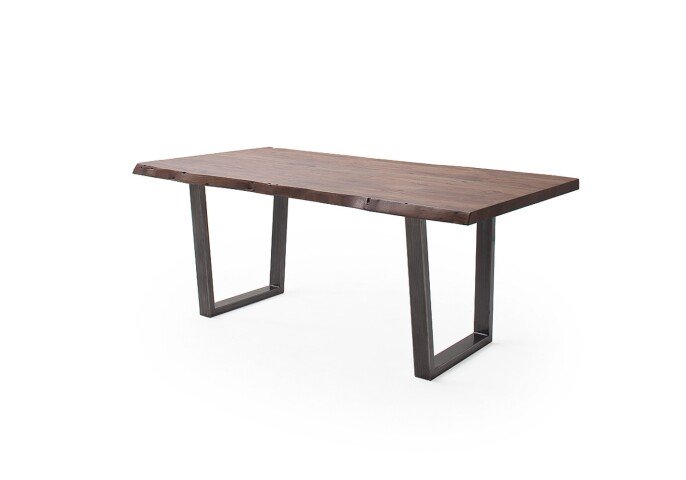 Baumkantentisch >Calabria< in Akazie walnuss / antik - 200x79,5x100 (BxHxT)