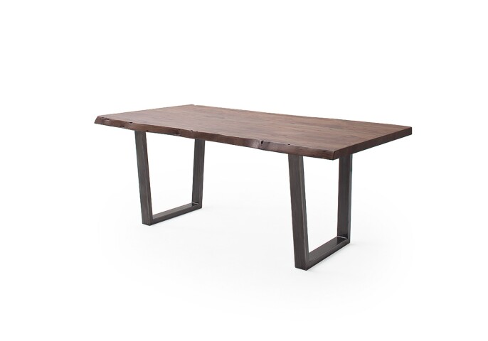 Baumkantentisch >Calabria< in Akazie walnuss / antik - 220x79,5x100 (BxHxT)