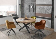 Armlehnstuhl >Emma/Edith< (2er Set) in rost, Samtbezug - 59x82x62cm (BxHxT)