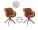 Armlehnstuhl >Emma/Edith< (2er Set) in rost, Samtbezug - 59x82x62cm (BxHxT)