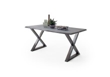 Baumkantentisch >Calabria< in Akazie grau / antik  - 180x77,5x100 (BxHxT)