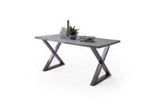 Baumkantentisch >Calabria< in Akazie grau / antik  - 180x77,5x100 (BxHxT)