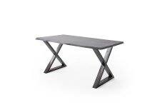 Baumkantentisch >Calabria< in Akazie grau / antik  - 200x77,5x100 (BxHxT)