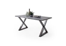 Baumkantentisch >Calabria< in Akazie grau / antik  - 200x77,5x100 (BxHxT)