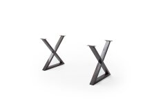 Baumkantentisch >Calabria< in Akazie grau / antik  - 200x77,5x100 (BxHxT)