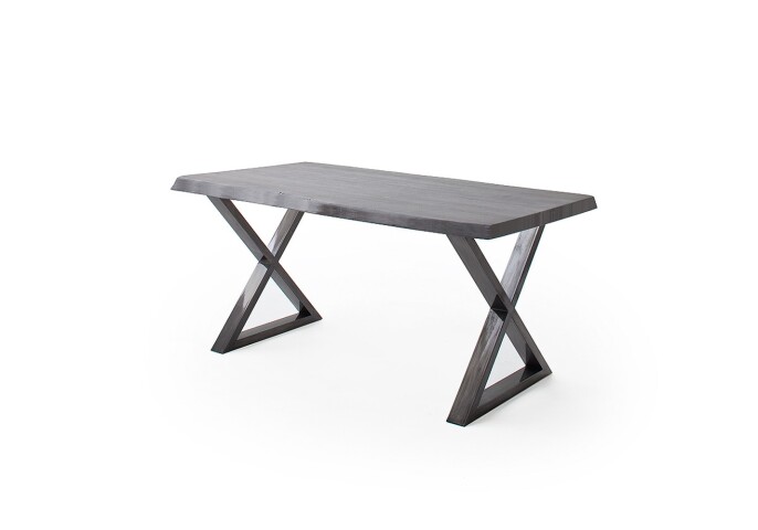 Baumkantentisch >Calabria< in Akazie grau / antik  - 200x79,5x100 (BxHxT)