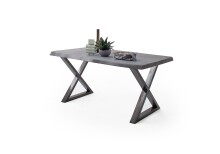 Baumkantentisch >Calabria< in Akazie grau / antik  - 200x79,5x100 (BxHxT)