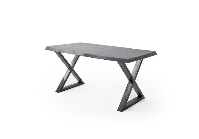 Baumkantentisch >Calabria< in Akazie grau / antik  - 240x79,5x100 (BxHxT)