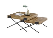 Couchtisch >Akoni< (2er Set) in Teak, recyceltes...