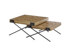 Couchtisch >Akoni< (2er Set) in Teak, recyceltes Teak - 80x43x80cm (BxHxT)