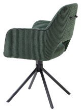 Armlehnstuhl >Adrina< (2er Set) in dunkelgrün, Cordbezug - 63x89x62cm (BxHxT)