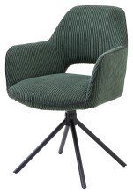 Armlehnstuhl >Adrina< (2er Set) in dunkelgrün, Cordbezug - 63x89x62cm (BxHxT)