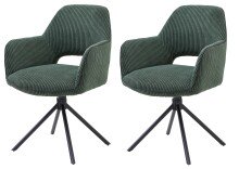 Armlehnstuhl >Adrina< (2er Set) in dunkelgrün,...