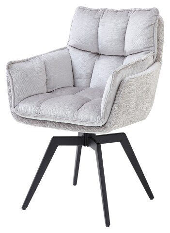 Armlehnstuhl >Alani< (2er Set) in silber - 64x89x65,5 (BxHxT)