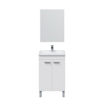 Badezimmer-Set >KONCEPT< in weiß glänzend - 50x80x40 (BxHxT)