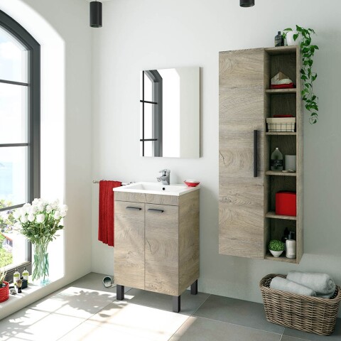 Badezimmer-Set >KONCEPT< in Alaska-Eiche - 50x80x40 (BxHxT)