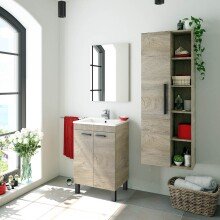 Badezimmer-Set >KONCEPT< in Alaska-Eiche - 50x80x40...