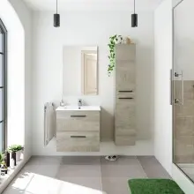 Badezimmer-Set >ARUBA< in Alaska-Eiche - 60x57x45...