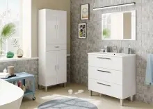 Badezimmer-Set >ATHENA< in weiß glänzend...