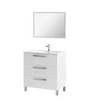 Badezimmer-Set >ATHENA< in weiß glänzend - 80x86x45 (BxHxT)