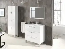 Badezimmer-Set >ATHENA< in weiß glänzend - 80x86x45 (BxHxT)