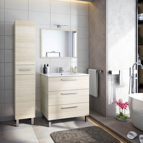 Badezimmer-Set >ATHENA< in Eiche - 80x86x45 (BxHxT)