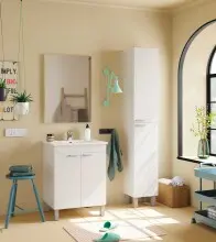 Badezimmer-Set >LC1< in weiß glänzend -...