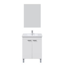 Badezimmer-Set >LC1< in weiß glänzend - 60x80x45 (BxHxT)