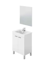 Badezimmer-Set >LC1< in weiß glänzend - 60x80x45 (BxHxT)