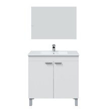 Badezimmer-Set >LC1< in weiß glänzend - 80x80x45 (BxHxT)