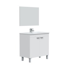 Badezimmer-Set >LC1< in weiß glänzend - 80x80x45 (BxHxT)