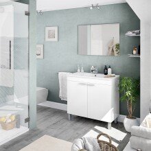 Badezimmer-Set >LC1< in weiß glänzend -...