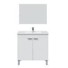 Badezimmer-Set >LC1< in weiß glänzend - 80x80x45 (BxHxT)