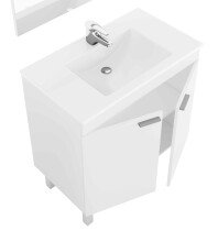 Badezimmer-Set >LC1< in weiß glänzend - 80x80x45 (BxHxT)