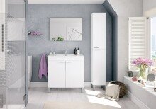 Badezimmer-Set >LC1< in weiß glänzend -...