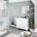 Badezimmer-Set >LC1< in weiß glänzend - 80x80x45 (BxHxT)