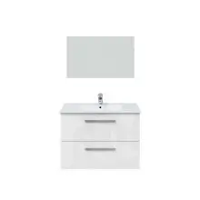 Badezimmer-Set >ARUBA< in weiß glänzend/Weiß lackiert - 80x57x45 (BxHxT)