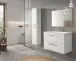 Badezimmer-Set >ARUBA< in weiß glänzend/Weiß lackiert - 80x57x45 (BxHxT)