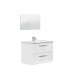 Badezimmer-Set >ARUBA< in weiß glänzend/Weiß lackiert - 80x57x45 (BxHxT)