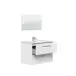Badezimmer-Set >ARUBA< in weiß glänzend/Weiß lackiert - 80x57x45 (BxHxT)