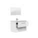 Badezimmer-Set >ARUBA< in weiß glänzend/Weiß lackiert - 80x57x45 (BxHxT)