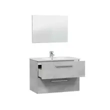 Badezimmer-Set >ARUBA< in Beton-Grau - 80x57x45 (BxHxT)