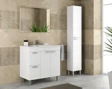 Badezimmer-Set >AKTIVA< in weiß glänzend...