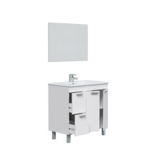 Badezimmer-Set >AKTIVA< in weiß glänzend - 80x80x45 (BxHxT)